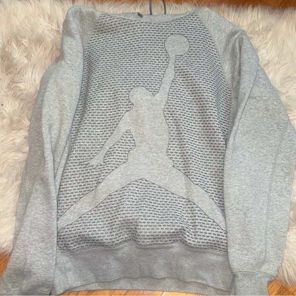 Jordan Sweatshirt Gray Nike Hoodie Size Small - Picture 1 of 3